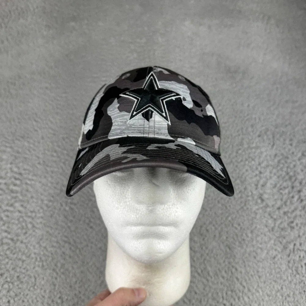 Dallas Cowboys S/M Baseball Cap Fitted Hat Camo NFL Blue Star‎ Sports 39Thirty